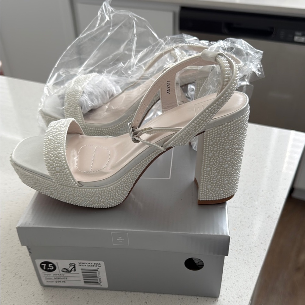 Elegant White Platform Heels